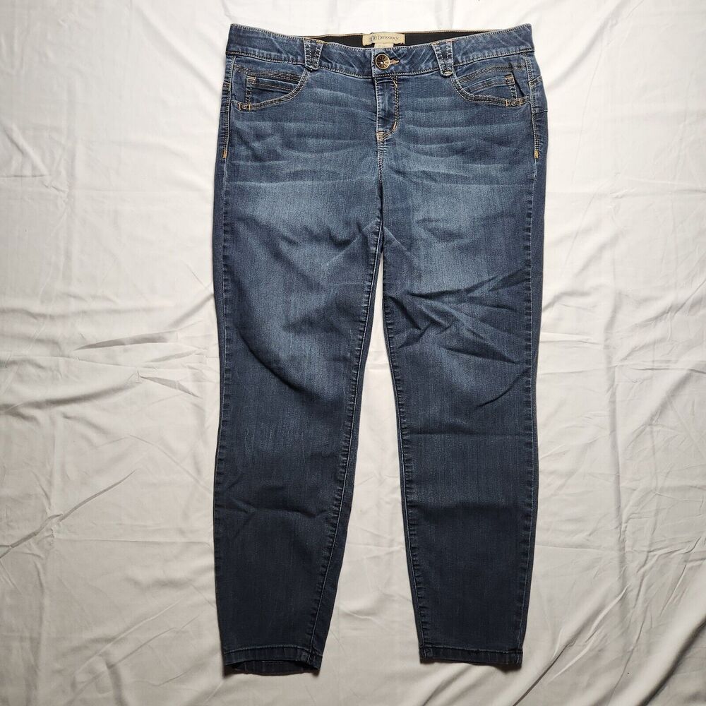 Democracy Womens 16 Ab Solution Booty Lift Dark Wash Skinny Jeans Blue